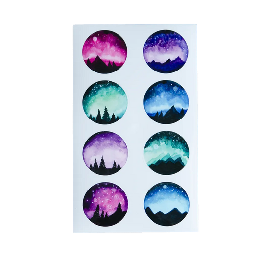 Starry Night Circles - Four Bears Sticker Club