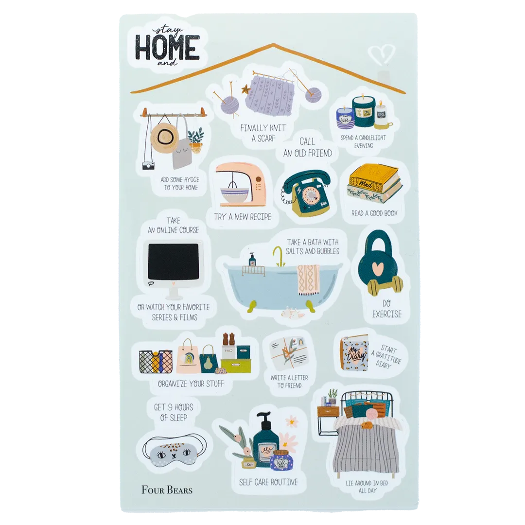 Sticker Back Home Stay Home – Four Bears Sticker Club