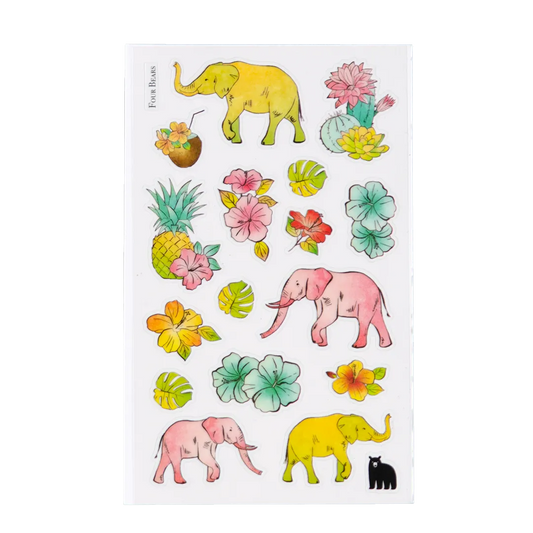 Tropical Elephants - Four Bears Sticker Club
