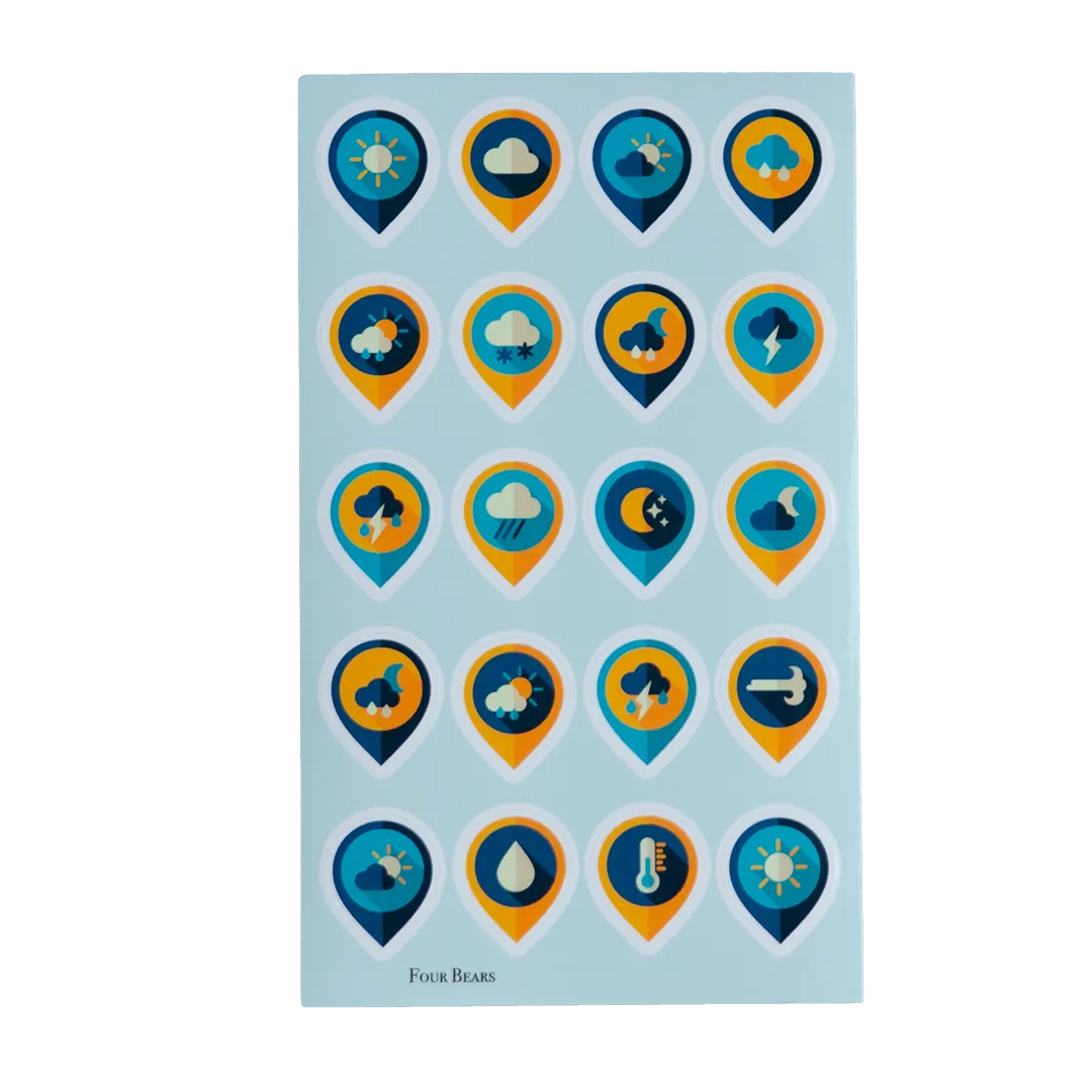 Weather Pins – Four Bears Sticker Club