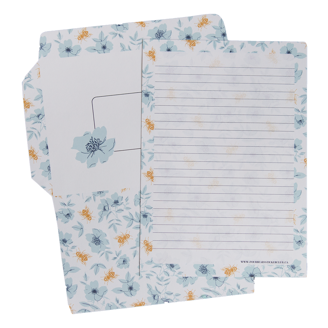 Wild Rose and Bees Stationery