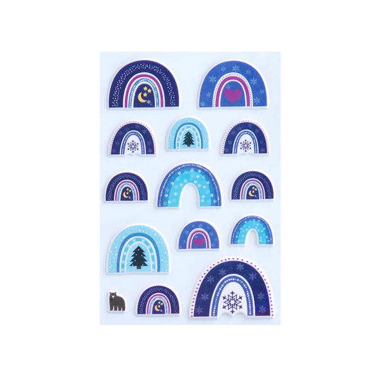 Puffy Winter Rainbows - Four Bears Sticker Club